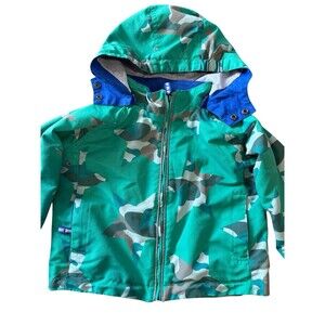Mini Boden Kids Green Camo Star Jacket Size 2-3 Year Camouflage Unisex Light